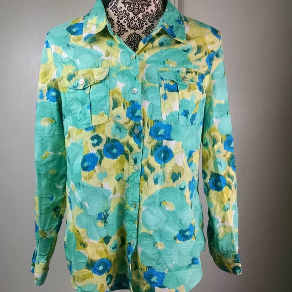 Ruby Rd. Tops - Ruby Rd top size 14 blue green water color
